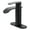 Matte Black, variant on WOWOW Waterfall Bathroom Faucet Matte Black: Bathroom Sink Faucet for 1 Hole or 3 Holes, Single Handle Vanity Faucet with Metal Pop up Drain, Stainless Steel Basin Sink Faucet Tap for RV