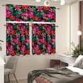 thumbnail image 6 of Hawaiian Hibiscus Kitchen Curtain and Valances Set 3 Pack Farm Short Curtain Sets Living Room Bedroom Office Cafe Home Decoration Accessories Window Treatments Drapes Tiers, 6 of 6