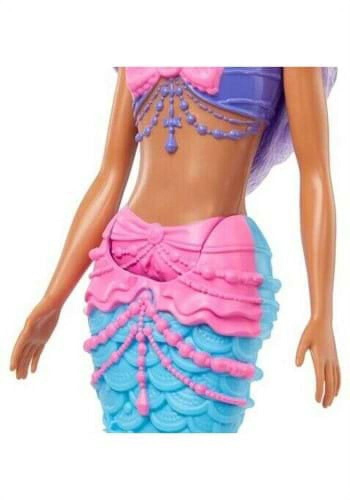 Mattel - Barbie Doll - Fairytale MERMAID (Purple Hair, Blue & Purple Tail) HCD97