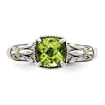 thumbnail image 5 of 925 Sterling Silver With Real 14kt Peridot Ring Size: 7; for Adults and Teens; for Women and Men, 5 of 6