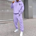thumbnail image 2 of longantii Track Suits Mens Sweatsuits 2 Piece Set Hoodie and Sweatpants Jogging Suits for Men Casual Running Sweat Suit Sets with Multi-pocket Purple XXL, 2 of 8
