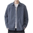thumbnail image 4 of Fanshiluo Men's Plaid Button Down Collared Shirt, Long Sleeve Loose Fit Casual Top,XXXL,Big and Tall Men, 4 of 5