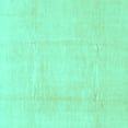 thumbnail image 1 of Ahgly Company Machine Washable Indoor Square Solid Turquoise Blue Modern Area Rugs, 4' Square, 1 of 4