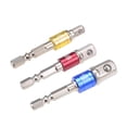 thumbnail image 1 of Unique Bargains 3 Pcs 1/4', 3/8', 1/2' Driver Extension Impact Grade Socket Adapter Set, 1/4' Hex Shank Bit for Power Drills (Silver), 1 of 4