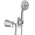 thumbnail image 2 of All Metal Bathtub Faucet with 9 Sprayer Settings, Chrome , with Built-in Diverter and Universal Fit Adapters, 2 of 10
