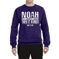 thumbnail image 2 of Wild Bobby Noah Was A Conspiracy Theorist Inspirational/Christian Unisex Crewneck Graphic Sweatshirt, Purple, 3X-Large, 2 of 5