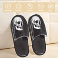 thumbnail image 2 of Balery Gothic Skull Drape Pantuflas de Casa de Felpa Silenciosas con Diseño Estampado, Zapatillas Cómodas Antideslizantes de Algodón para Interior-Large, 2 of 8