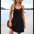 thumbnail image 4 of Vestidos de Verano para Mujer, con Tirantes Finos Ajustables, para Vacaciones en la Playa, Informales, Bonitos, con Bolsillos Negro M, 4 of 9