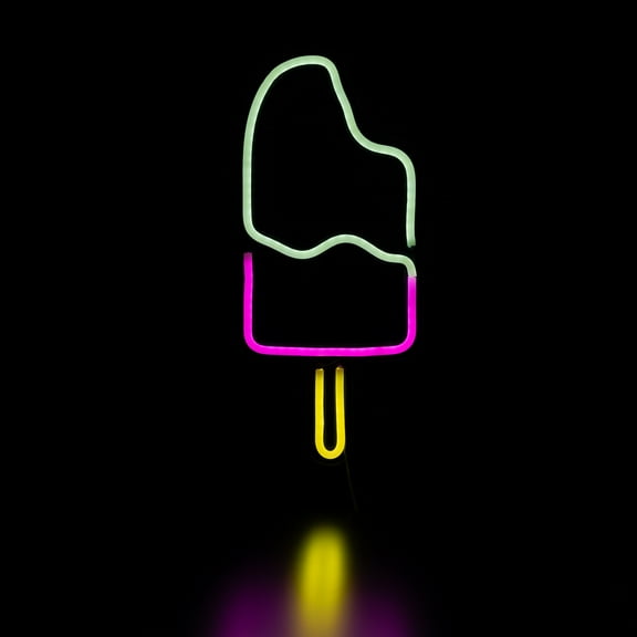 Northlight LED Ice Pop Neon Lighted Wall Art - Pink and White - 17.75"