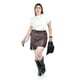 thumbnail image 1 of Falda de vinipiel con flecos Roman Fashion /Tallas Extras, 7065 (Cafe) cafe 40, 1 of 7
