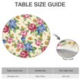 thumbnail image 6 of Round Fitted Tablecloth with Elastic Edges Fits 45"-52" Round Tables Pioneer Colorful Floral Waterproof Table Cover Washable Indoor and Outdoor for Party Kitchen Dinner Banquet Patio Picnic, 6 of 7