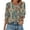 Green, variant on Winter Clothing For Women V Neck 3/4 Sleeve Casual Blouse Puff Cuff Polyester Spandex Outfit Yellow S-3Xl