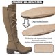 thumbnail image 3 of Botas hasta la rodilla Ruiee GR23005 para mujer, color topo, PU, talla 8, 3 of 7