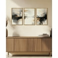 thumbnail image 5 of SHENIFY Black Gray Abstract Landscape Wall Art 16x24in3pcs Natural Framed Brown Tan Neutral Minimalist Modern Decor Artwork Prints Rustic Hallway Bedroom, 5 of 7