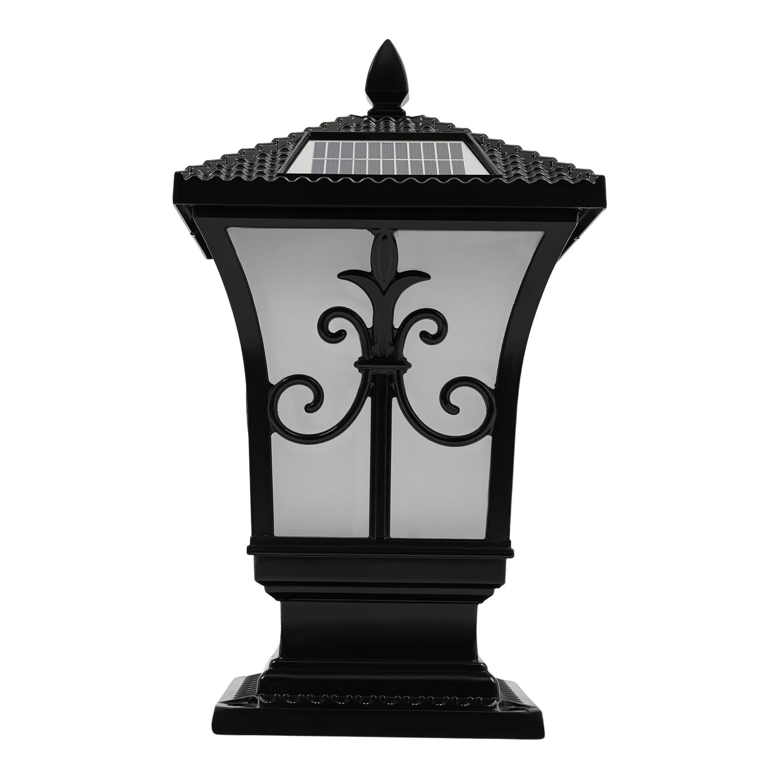 Black Outdoor Solar Post Light, Solar Powered Pillar Light, Garden Light For Installation In The Courtyard, Villa, Porch, Garage, Aisle, Balcony