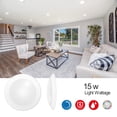 thumbnail image 4 of Run Bison 6Inch LED Dimmable Ceiling Light Fixture, Wet Rated Dimmable LED Disk Light, CRI 90, J-Box, White, 1050 LM, 15W (75W Eqv.), 3000K, Energy Star, ETL -6 Pack, 4 of 7