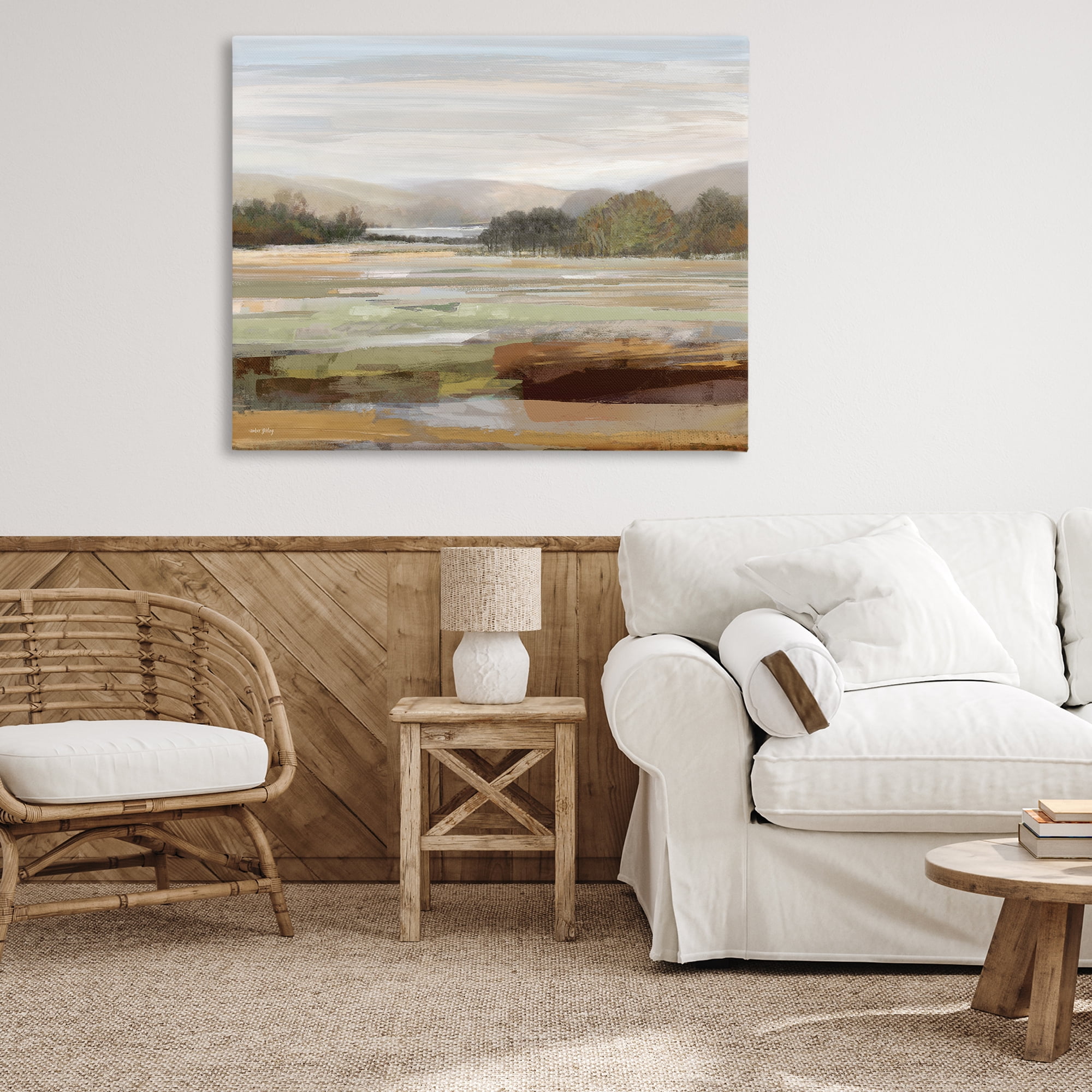 Stupell Industries Idyllic Countryside View Landscape & Nature Painting Wrapped Canvas Art Print Wall Art, 48 x 36