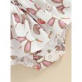 thumbnail image 6 of Newborn Baby Girls Easter Outfits, Sleeveless Tie Up Bunny Flower Print Caim Romper Dress + 3D Bow Headband Set, 6 of 8