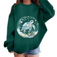 thumbnail image 2 of XAOFW Girls Boys Marine Animal Prints Long Sleeve Crewneck Sweatshirts Loose Fit Casual Pullover For Toddler Kids Breathable Top 5-6 Years, 2 of 4