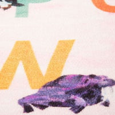 Eric Carle Elementary Pink Alphabet Kids Area Rug Pink/Blue, 6'6"x9'5" Rectangle