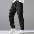 thumbnail image 4 of BVnarty Men's Solid Multi Zipper Pocket Sports Pants Elastic Waist Inner Drawstring Functional Pockets Long Trousers for Outdoor Athletic Activity Black XL, 4 of 9
