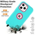 thumbnail image 4 of Njjex Case for iPhone 13 Pro,13,13 Pro Max,Sturdy Phone Case for iPhone 13 6.1",Full-Body Shockproof Protection Heavy Duty Armor Hard Plastic Rubber Rugged Bumper 3-in-1 Case Cover - Mint, 4 of 7