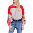 thumbnail image 1 of Free People Womens Friday Fever Pullover Blouse, Grey, Small, 1 of 1