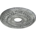 thumbnail image 3 of Ekena Millwork 16 1/4"OD x 3 5/8"ID x 1"P Wreath Ceiling Medallion (Fits Canopies up to 5 1/2"), Hand-Painted Ultra Pure White Crackle, 3 of 6