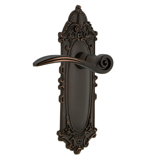 Nostalgic Warehouse Vicswn_Sd_Nk_Lh Swan Non-Turning One-Sided Door Lever - Bronze