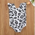 thumbnail image 2 of Styles I Love Baby Toddler Girls Leopard Ruffled One-Piece Swimsuit White Bathing Suit Beach Swimwear (18-24 Months, Grey Leopard), 2 of 5