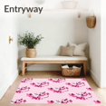 thumbnail image 3 of ODIKA 6'x9' Machine Washable Non-Slip Area Rug, Charming Floral Blossom Toilet Accessory Contour High Traffic Rug with Pad, Pink, 720615, 3 of 8