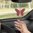 thumbnail image 2 of Elegant Faux Crystal Butterfly Car Mirror Charm, Rearview Pendant Decor Accessory, 2 of 5