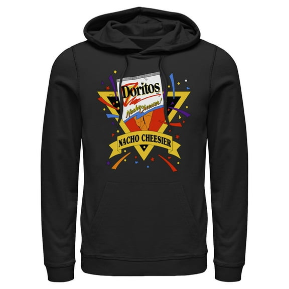 Men's Doritos Retro Nacho Cheesier  Pull Over Hoodie Black 3X Large