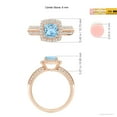 thumbnail image 4 of ANGARA Natural Twisted Rope Cushion Aquamarine Halo Ring in 14K Rose Gold for Women (Size-6mm) | March Birthstone, Birthday, Anniversary, Jewelry Gift for Women | Natural Aquamarine Ring, 4 of 9