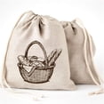 thumbnail image 3 of Linen Bread Bags -2 Pack Art Design Natural Unbleached Linen Reusable Food Safe Storage for Homemade Artisan Bread, 3 of 6