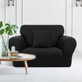 thumbnail image 2 of PiccoCasa Stretch Spandex Armchair Sofa Slipcover, Black Small, 2 of 6