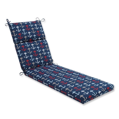 Pillow Perfect Outdoor/ Indoor Anchor Allover Arbor Navy Chaise Lounge