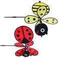 thumbnail image 2 of 2PCS Fabric Windmill Outdoor Decorated Bee Windmill Creative Kids Playthings (Red and Yellow), 2 of 7