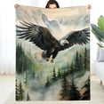 thumbnail image 2 of FCXZI Eagle Forest Mountains Flannel Blankets for Couch Bed Sofa, Soft Cozy Blanket Multifunctional Gift Blanket for Sofas, Travel, Camping, Beds and Chairs 40x50in, 2 of 7