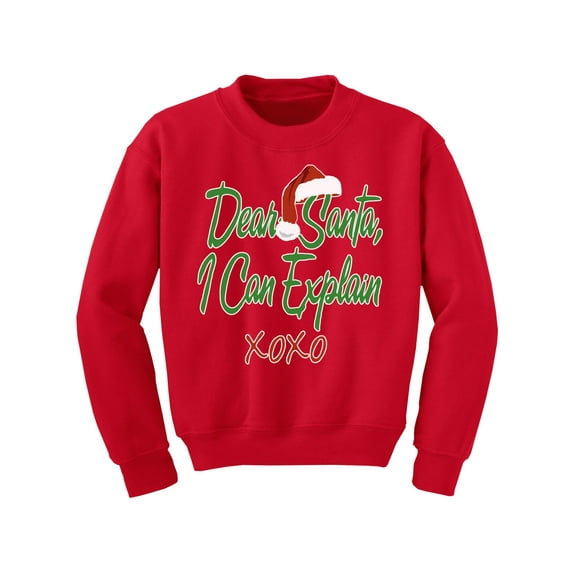 Awkward Styles Xmas Sweater for Girls Boys Kids Youth Dear Santa I Can Explain Christmas Sweatshirt