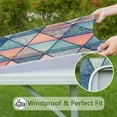 thumbnail image 6 of Stretchy Square Tablecloth 36x36 Inch with Elastic Edging, Bohemian Floral Print for Card Tables and Patio Entertainment, 6 of 6