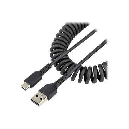 UPC: 0065030893527 | StarTech R2ACC-50C-USB-CABLE USB 20in (50cm) USB A to C Charging Cable  Coiled Heavy Duty USB 2.0 A to Type-C  Durable Fast Charge & Sync USB-C Cable  Black
