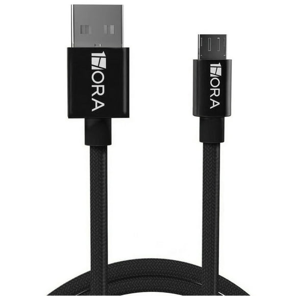 Cable de Carga y Datos V8 Micro USB 1Hora Tela 1m Negro