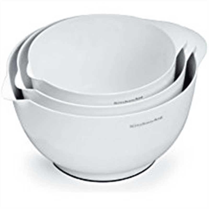 KitchenAid KC175OSWHA Classic 3 Piece White Mixing Bowl Set Walmart