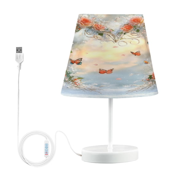 BZSMCE Table Lamp Creative Roses Heart Simple Pattern Night Light