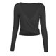thumbnail image 3 of Top corto de gimnasia para mujer, camisa deportiva para Yoga, camisetas ligeras de manga larga, camisetas de entrenamiento de malla, cubierta de secado rápido, blusa de Fitness, chaqueta, 3 of 5