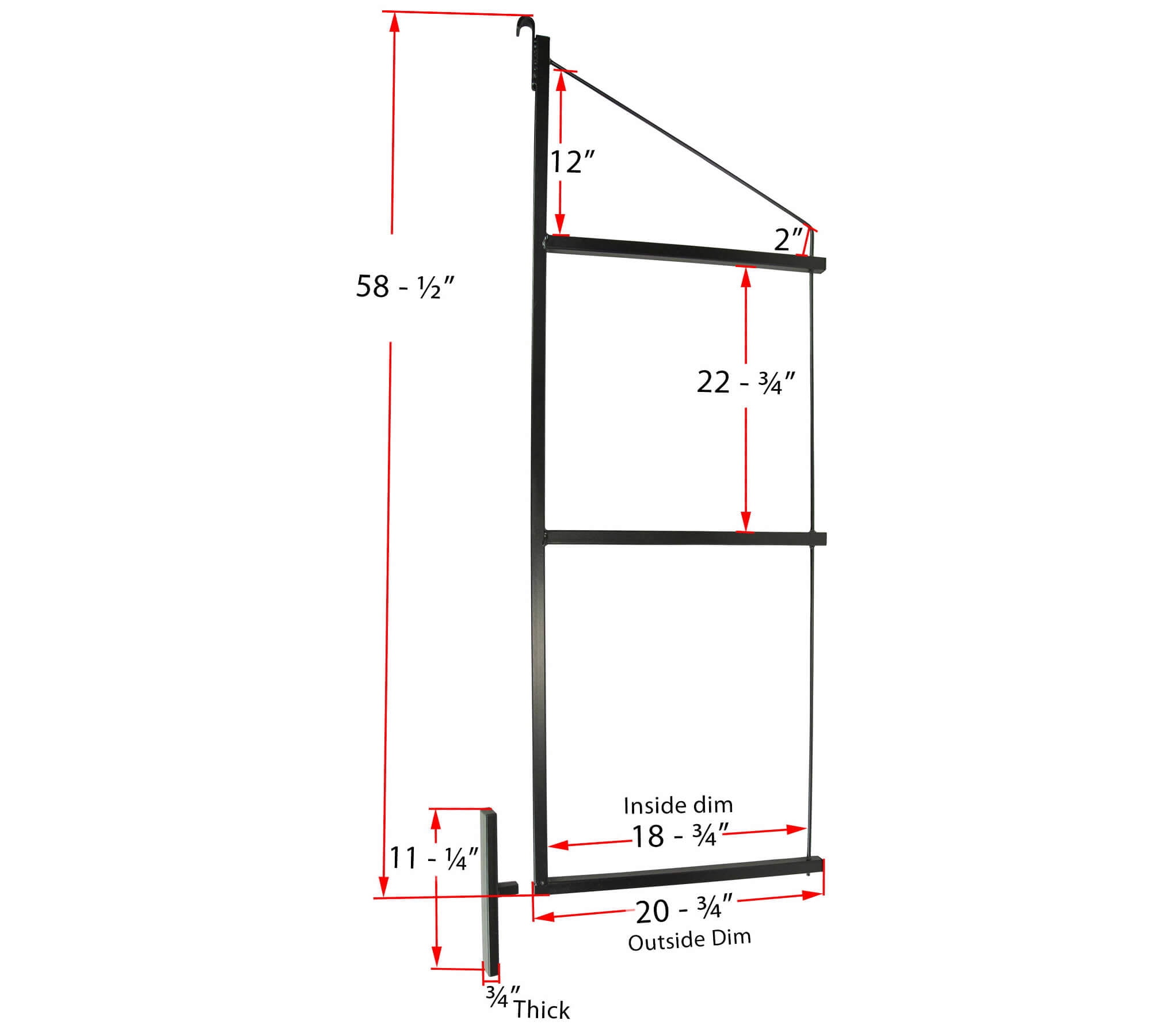 3 Tier Shipping Container Shelving Bracket with 18"(D) x 60"(H) - Black Powder Coated Steel Shelf Brackets for Heavy Duty Trailer Containers - Easy to Assemble & Remove