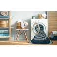 thumbnail image 2 of Ahgly Company Machine Washable Indoor Round Abstract Columbia Blue Area Rugs, 5' Round, 2 of 7