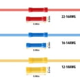 thumbnail image 5 of FungLam 200PCS Insulated Straight Electrical Wire Butt Connectors Crimp Splice Terminals, 5 of 12