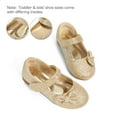 thumbnail image 3 of BURUDANI Toddler Girls Kids Bow-knot Mary Jane shoes Dress Flat Shoes ANGEL-5 GOLD/GLITTER Size 5T, 3 of 7